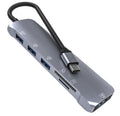 NK-3043H 6 in 1 USB-C / Type-C to TF / SD Card Slot  USB 3.0  3 USB 2.0 Female Adapter