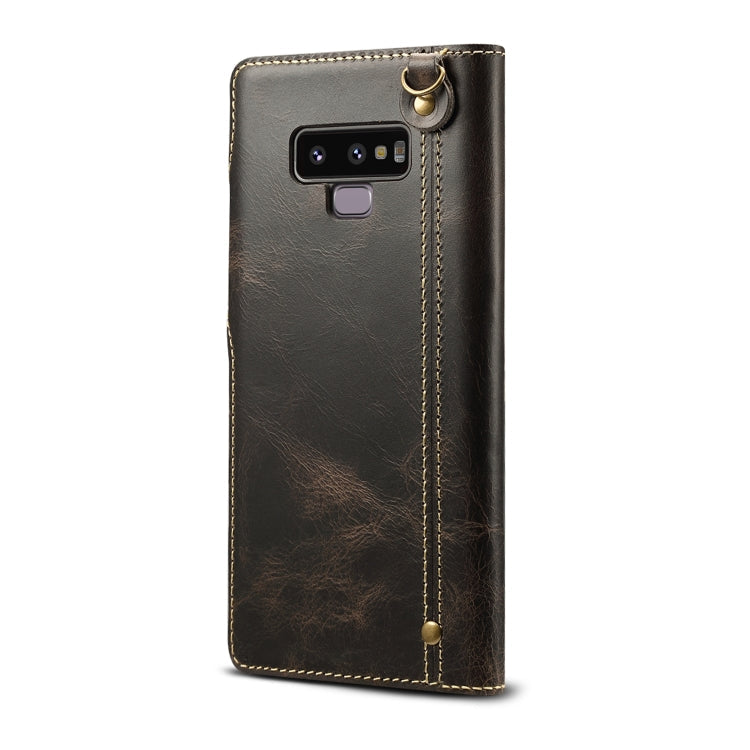 Denior Oil Wax Cowhide Magnetic Button Horizontal Flip Leather Case with Card Slots & Wallet, For Galaxy Note9, For Huawei Mate 20, For Galaxy S10, For Galaxy S10e, For Galaxy S10 Plus, For Galaxy Note 10