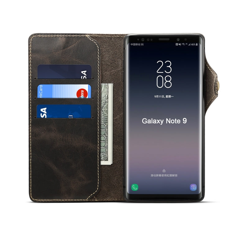 Denior Oil Wax Cowhide Magnetic Button Horizontal Flip Leather Case with Card Slots & Wallet, For Galaxy Note9, For Huawei Mate 20, For Galaxy S10, For Galaxy S10e, For Galaxy S10 Plus, For Galaxy Note 10