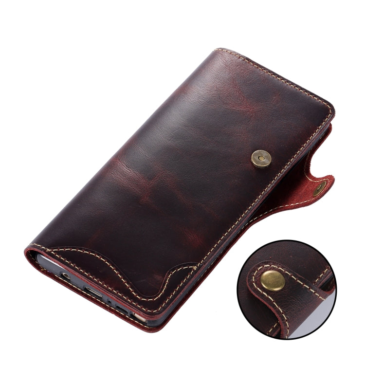 Denior Oil Wax Cowhide Magnetic Button Horizontal Flip Leather Case with Card Slots & Wallet, For Galaxy Note9, For Huawei Mate 20, For Galaxy S10, For Galaxy S10e, For Galaxy S10 Plus, For Galaxy Note 10