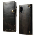 Denior Oil Wax Cowhide Magnetic Button Horizontal Flip Leather Case with Card Slots & Wallet, For Galaxy Note 10 Plus, For iPhone 11, For iPhone 11 Pro, For iPhone 11 Pro Max