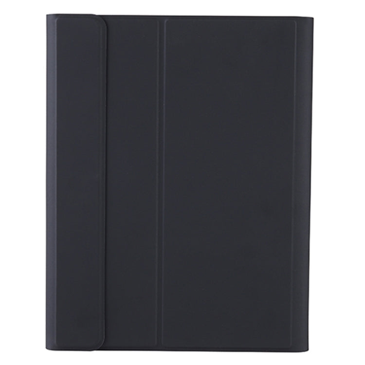T098B Candy Color Skin Feel Texture Bluetooth Keyboard Leather Case with Pen Holder For iPad Air 4 10.9 2020 / Air 5 10.9 2022 (Black)