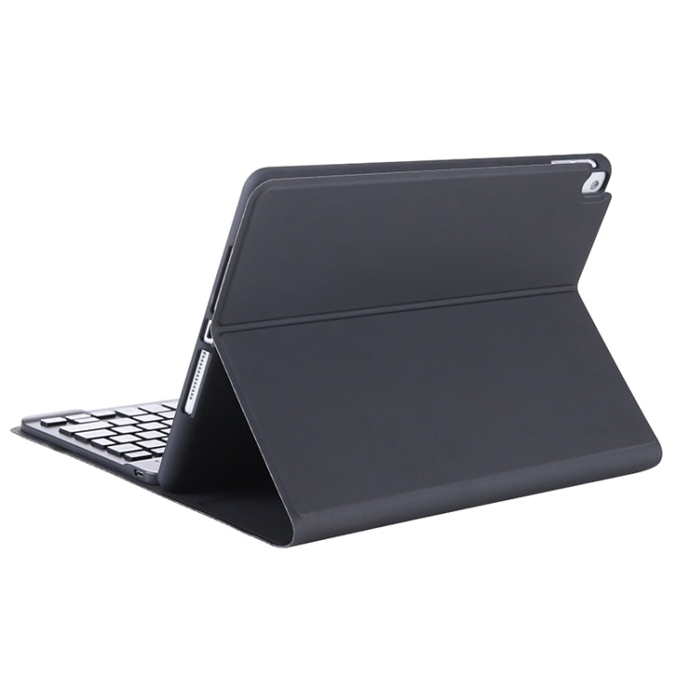 T098B Candy Color Skin Feel Texture Bluetooth Keyboard Leather Case with Pen Holder For iPad Air 4 10.9 2020 / Air 5 10.9 2022 (Black)