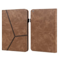 Solid Color Embossed Striped Smart Leather Case For iPad 10.2 2019 / Pro 10.5 inch(Brown)