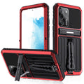 Triple-proof Armor Phone Case with Holder, For Samsung Galaxy S22 5G, For Samsung Galaxy S22+ 5G