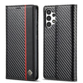 LC.IMEEKE Carbon Fiber Horizontal Flip Leather Phone Case, For Samsung Galaxy A13 4G
