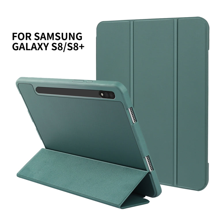 For Samsung Galaxy Tab S8 / X700 3-folding Honeycomb TPU Smart Leather Tablet Case(Dark Blue)