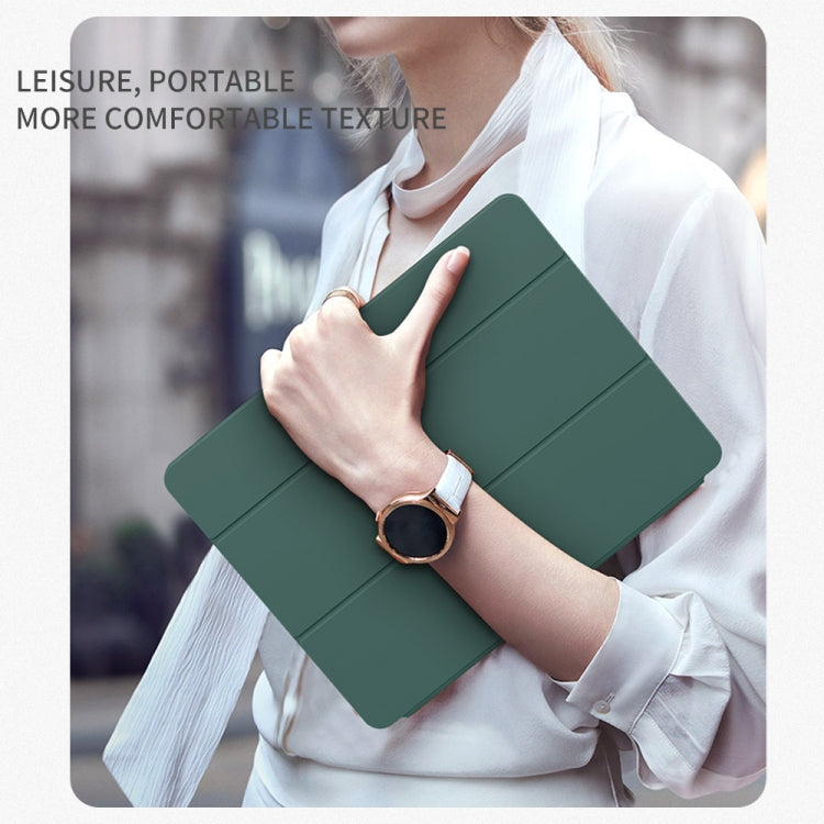 For Samsung Galaxy Tab S8 / X700 3-folding Honeycomb TPU Smart Leather Tablet Case(Dark Blue)