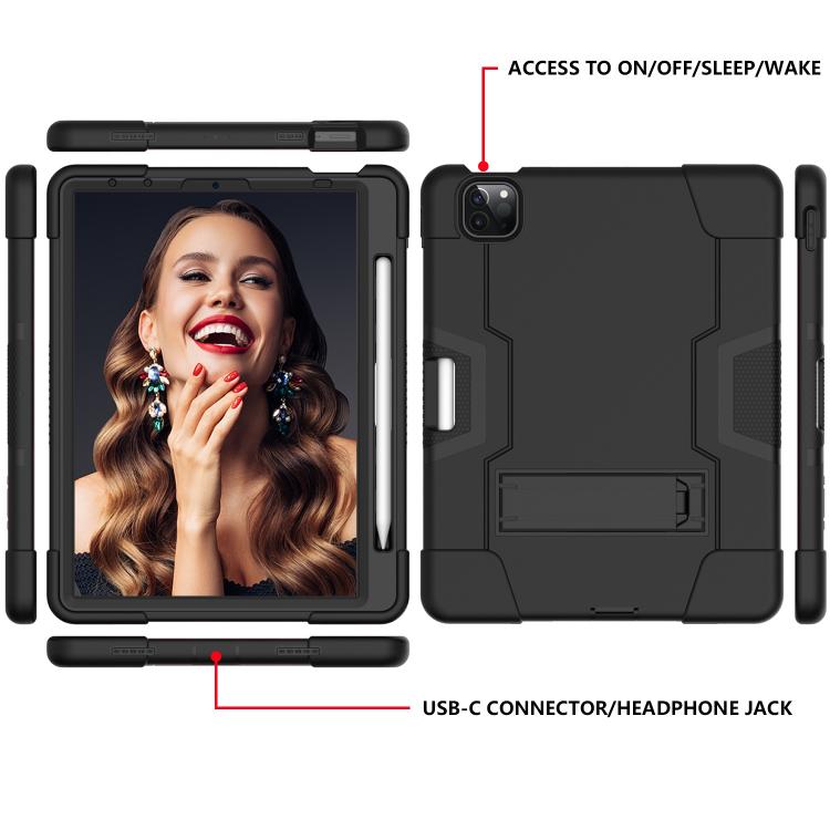 Contrast Color Silicone + PC Combination Case with Holder, For iPad Pro 11, For iPad 5