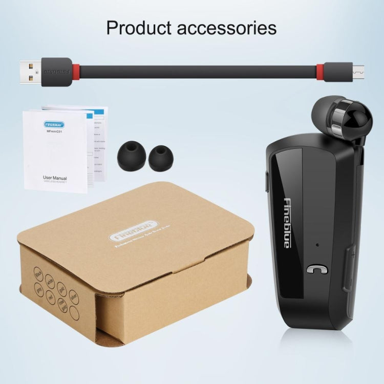 Fineblue F990 CVC6.0 Noise Reduction Lavalier Bluetooth Earphone, Support Vibration Reminder(Black)