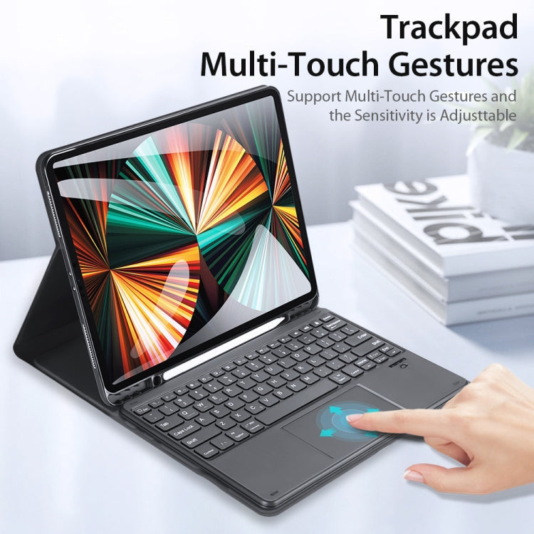 DUX DUCIS Bluetooth Keyboard Leather Case with Touchpad & Smart Sleep Function For iPad Pro 12.9 2020/2021/2022(Black)