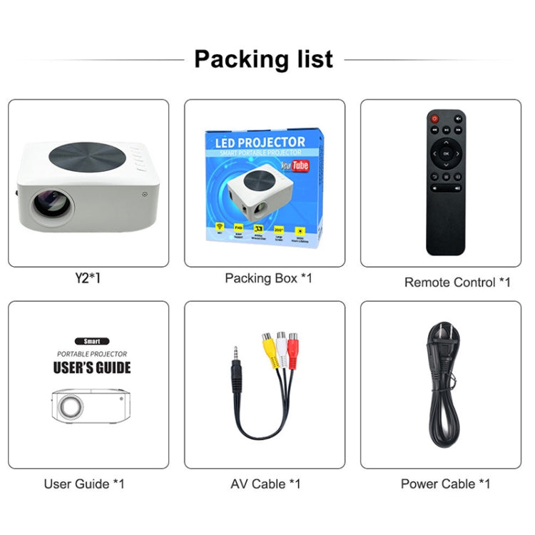 Y2 1280x720P 80ANSI Mini LCD LED Smart Projector, Plug Tpye:EU Plug