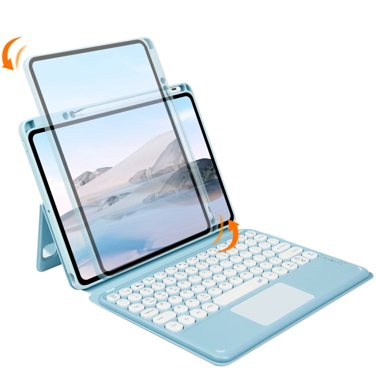 Bluetooth Keyboard Leather Case with Touchpad & Rotatable Bottom Case For iPad 10.2 2021 & 2020 & 2019 / Air 2019 / Pro 10.5 inch(Dark Night Green)