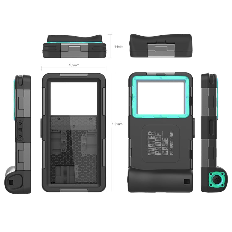 RedPepper 2nd Generation Diving Waterproof Protective Case, Waterproof depth: 15m(Black + Blue)