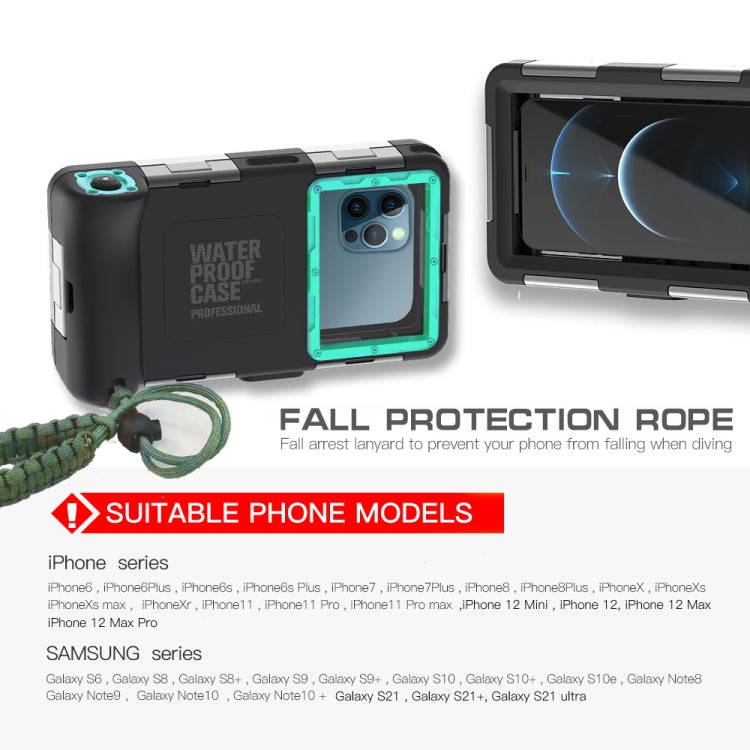 RedPepper 2nd Generation Diving Waterproof Protective Case, Waterproof depth: 15m(Black + Blue)