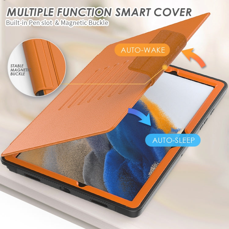 For Samsung Galaxy Tab A8 10.5 2021 Smart B Magnetic Leather Tablet Case(Brown)