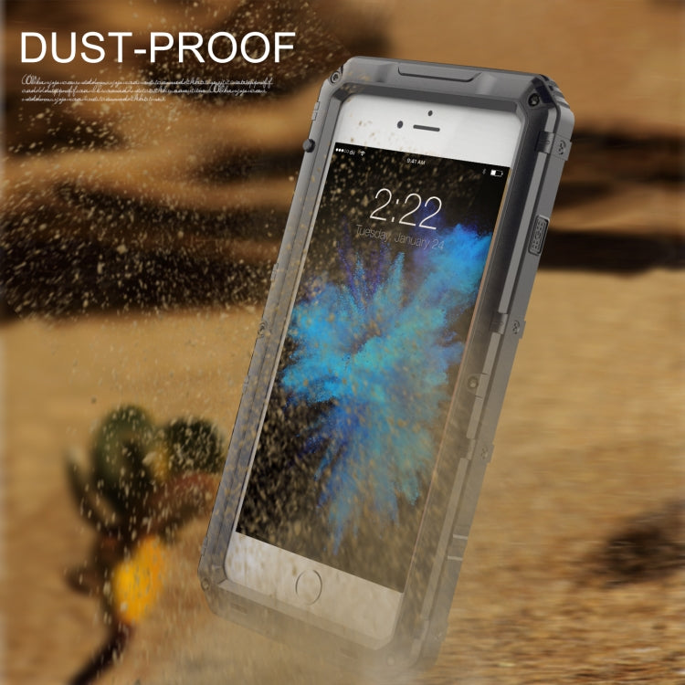 For iPhone SE 2022 / SE 2020 / 8 / 7 Metal + Silicone Phone Case with Screen Protector(Black)