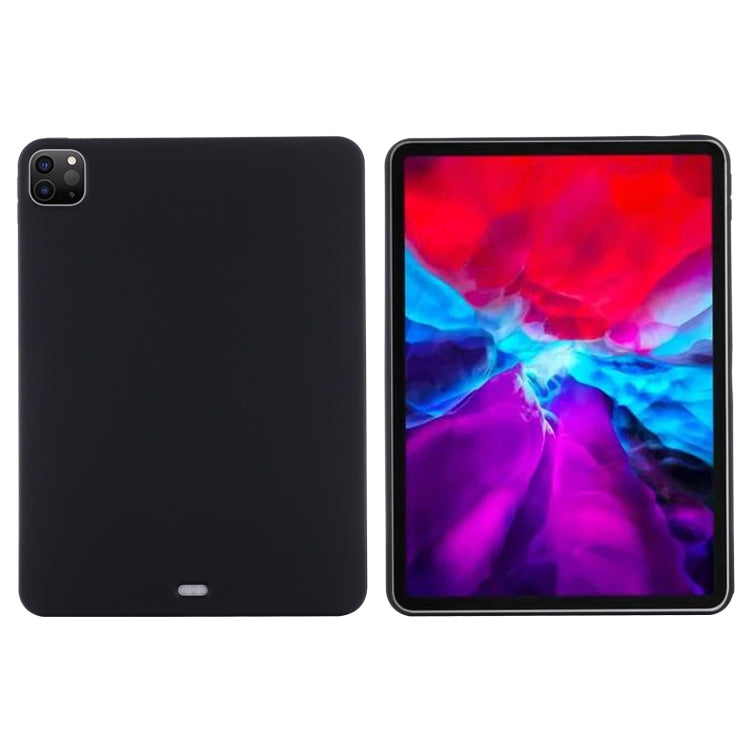 For iPad Pro 12.9 2022 / 2021 / 2020 / 2018 Pure Color Liquid Silicone Shockproof Tablet Case (Black)