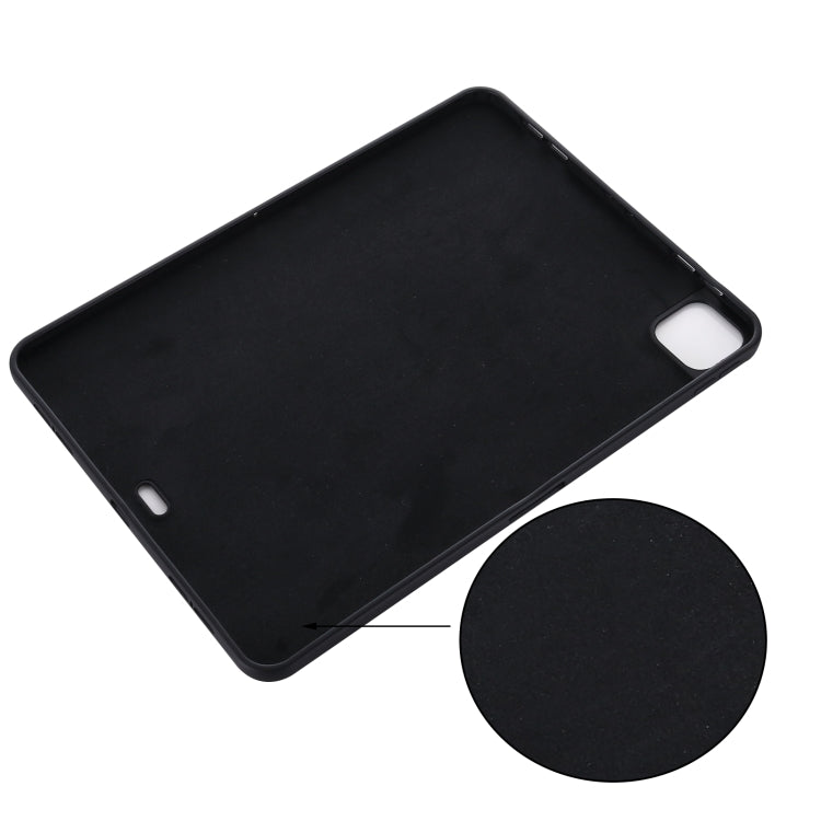 For iPad Pro 12.9 2022 / 2021 / 2020 / 2018 Pure Color Liquid Silicone Shockproof Tablet Case (Black)