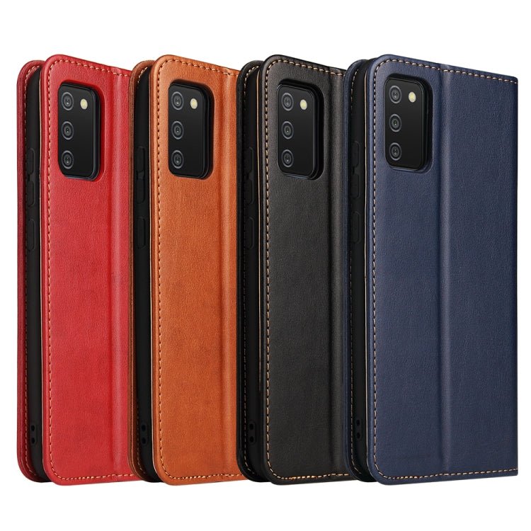 Fierre Shann PU Genuine Leather Texture Leather Phone Case, For Samsung Galaxy A02s, For Samsung Galaxy A13 5G, For Samsung Galaxy A33 5G, For Samsung Galaxy A53 5G, For Samsung Galaxy A73 5G, For Samsung Galaxy S21 FE 5G