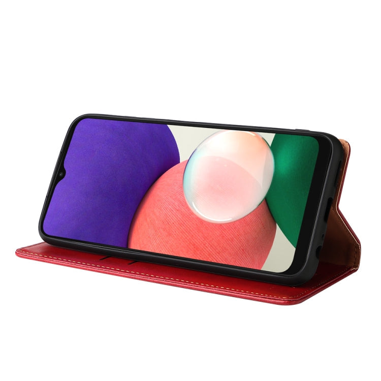 Fierre Shann PU Genuine Leather Texture Leather Phone Case, For Samsung Galaxy A22 5G