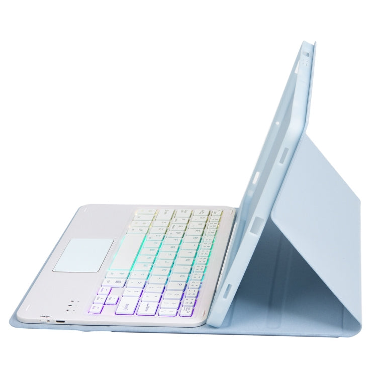 T07B-AS Skin Feel Pen Slot Touch Pad Bluetooth Keyboard Leather Tablet Case, For iPad 9.7 2018&2017 / Pro 9.7 / Air 2, For iPad 10.2 2021&2020&2019/Air 2019/Pro 10.5, For iPad Air 11 2025 / 2024 / Pro 11 2021&2020&2018                                  ...