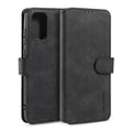 For Galaxy S20+ DG.MING Retro Oil Side Horizontal Flip Case with Holder & Card Slots & Wallet(Black)