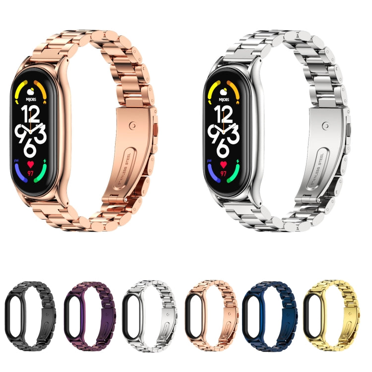 MIJOBS Three-Bead Metal Plus Stainless Steel Watch Band, Plus