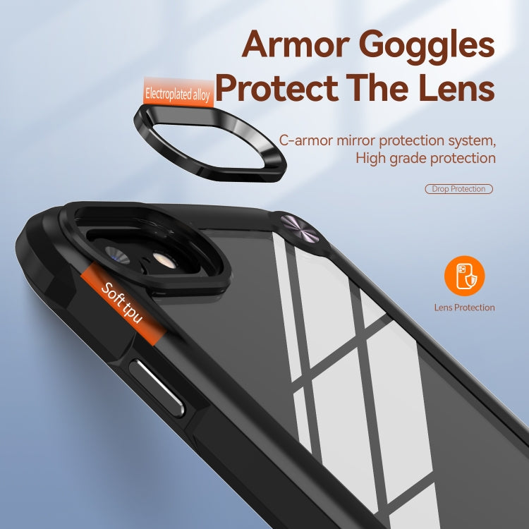 For iPhone SE 2022 / SE 2020 / 8 / 7 TPU + PC Lens Protection Phone Case(Black)