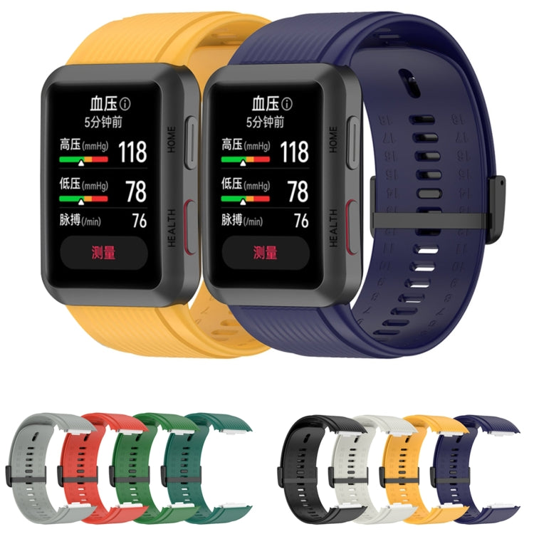 Solid Color Silicone Watch Band with Buckle, For Huawei Watch D