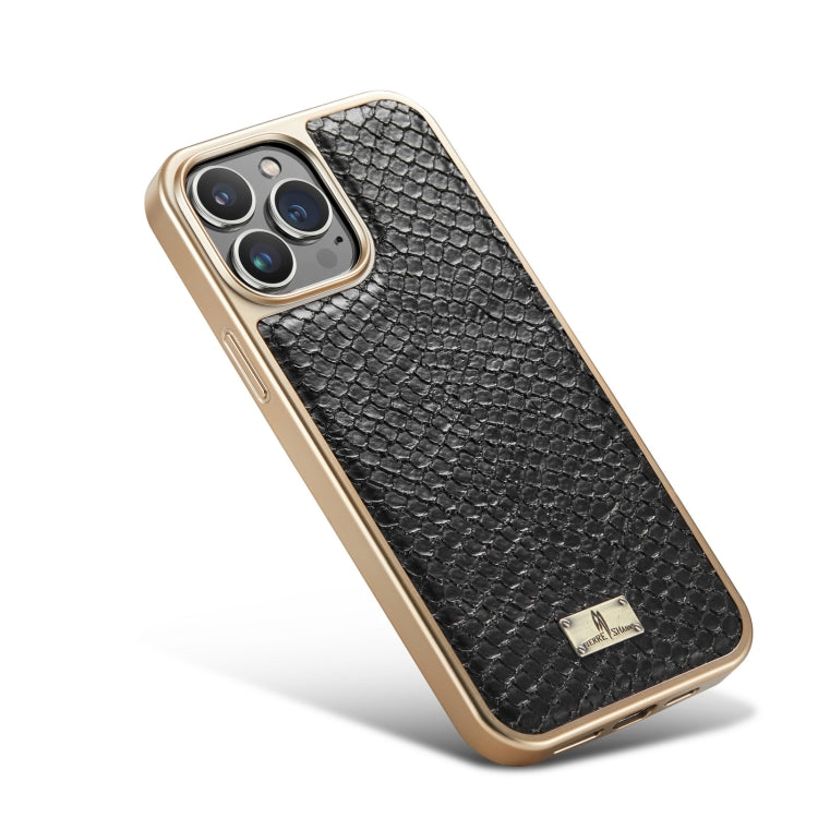 Snake Texture Electroplating PU Phone Case, For iPhone 11 Pro Max