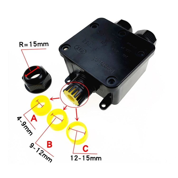 IP68 Waterproof Junction box with Terminal, Sealing Ring:12-15mm