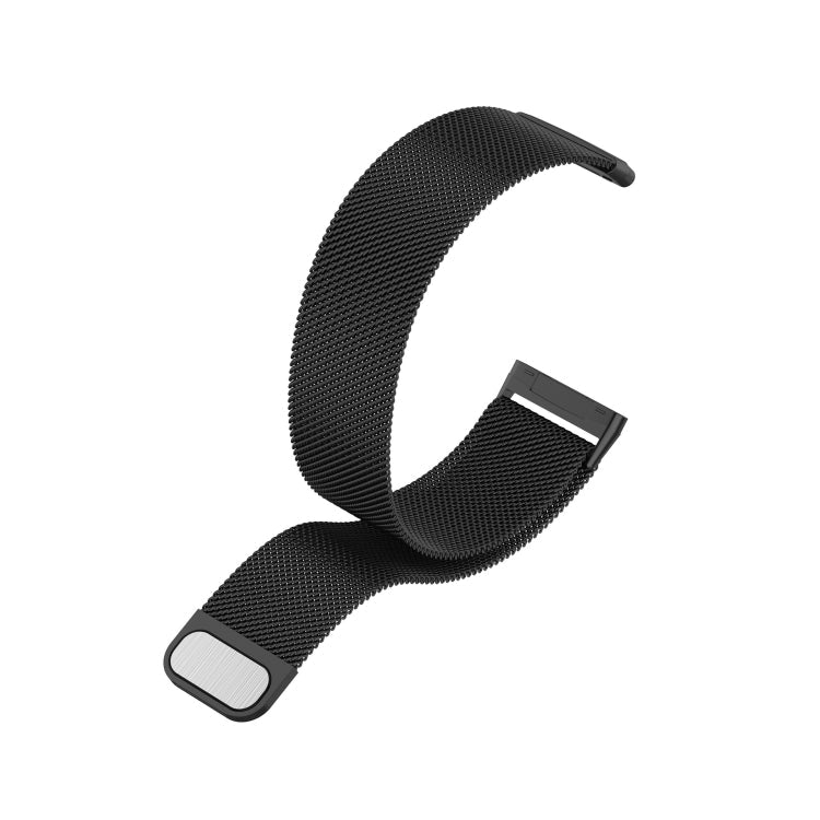 For Fitbit  Versa 4 / 3 Milanese Magnetic Metal Weave Watchband, Large Size (Black)