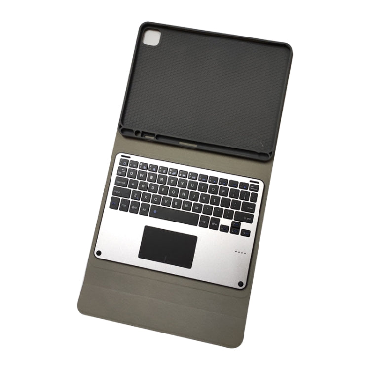 RK11L Aluminum Alloy Touch Bluetooth Keyboard Horizontal Flip Leather Tablet Case for iPad Pro 11 2020 / 2018 with Holder & Pen Slot(Black)