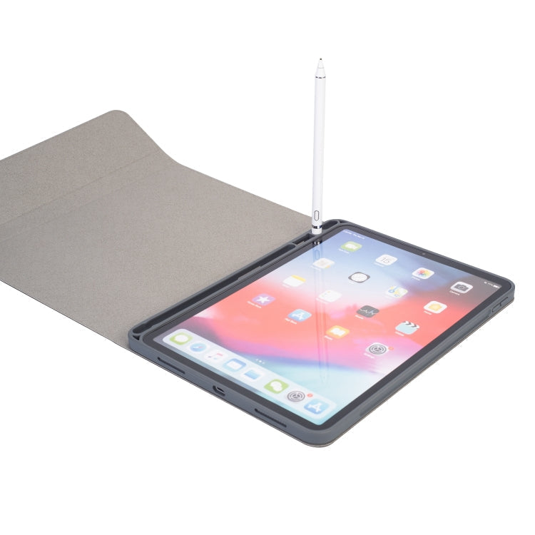 RK11L Aluminum Alloy Touch Bluetooth Keyboard Horizontal Flip Leather Tablet Case for iPad Pro 11 2020 / 2018 with Holder & Pen Slot(Black)