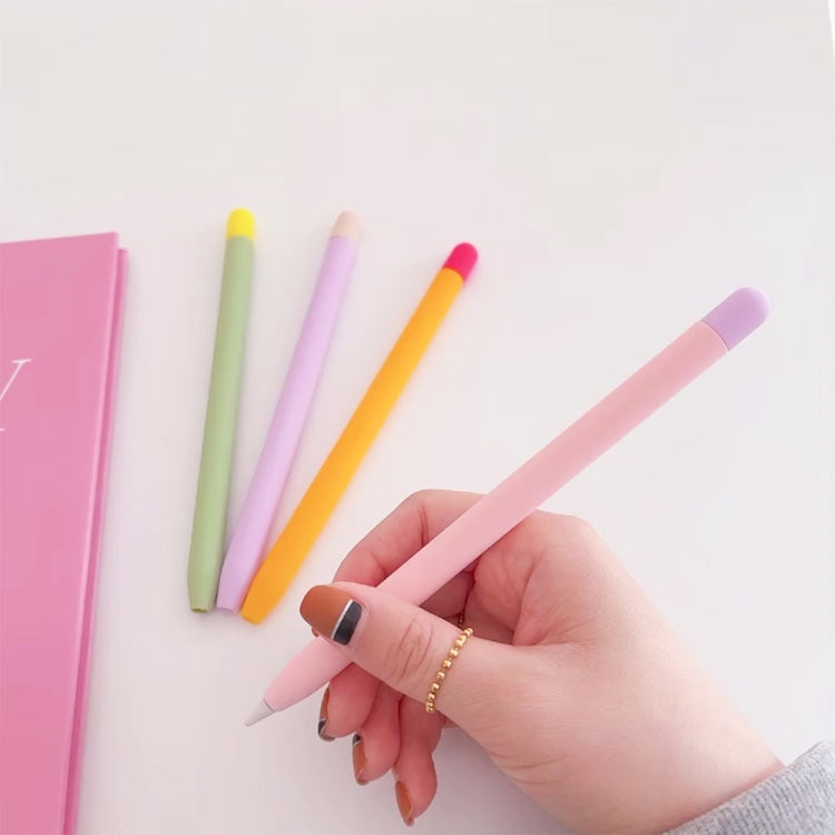 Contrasting Color Silicone Protective Case For Apple Pencil 2(Pink)