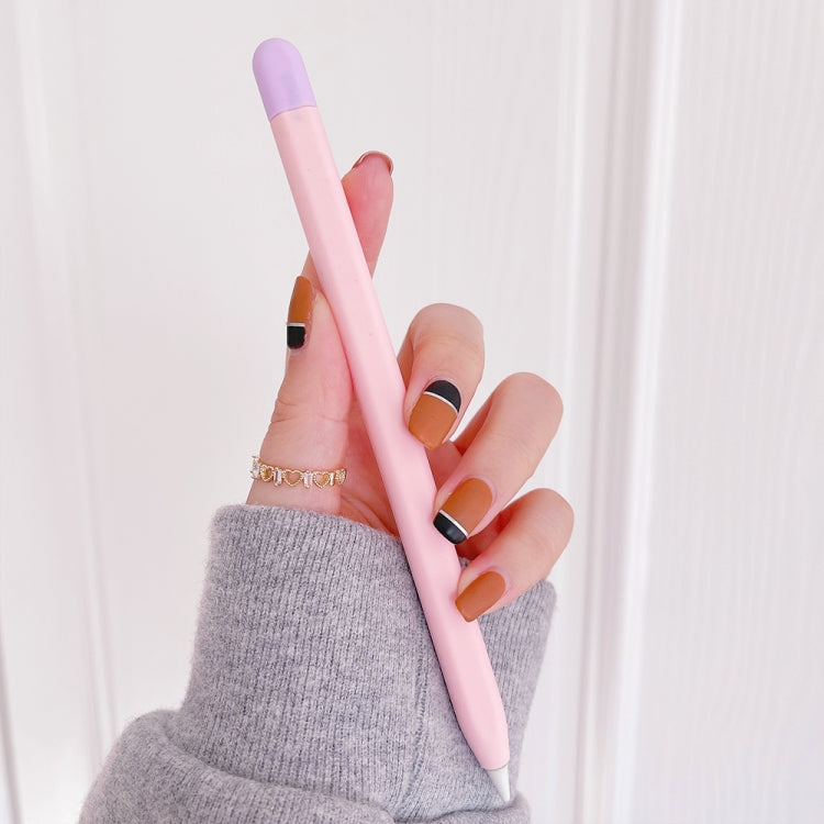 Contrasting Color Silicone Protective Case For Apple Pencil 2(Pink)