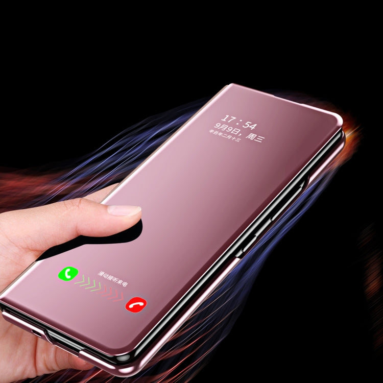 For Samsung Galaxy Z Fold4 Double Electroplating Flip Mirror Shockproof Phone Case(Black)