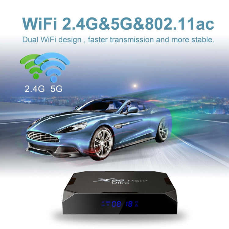 X96 Max+ Ultra Android 11 TV Box 4GB+64GB – Amlogic S905X4 8K EU Plug