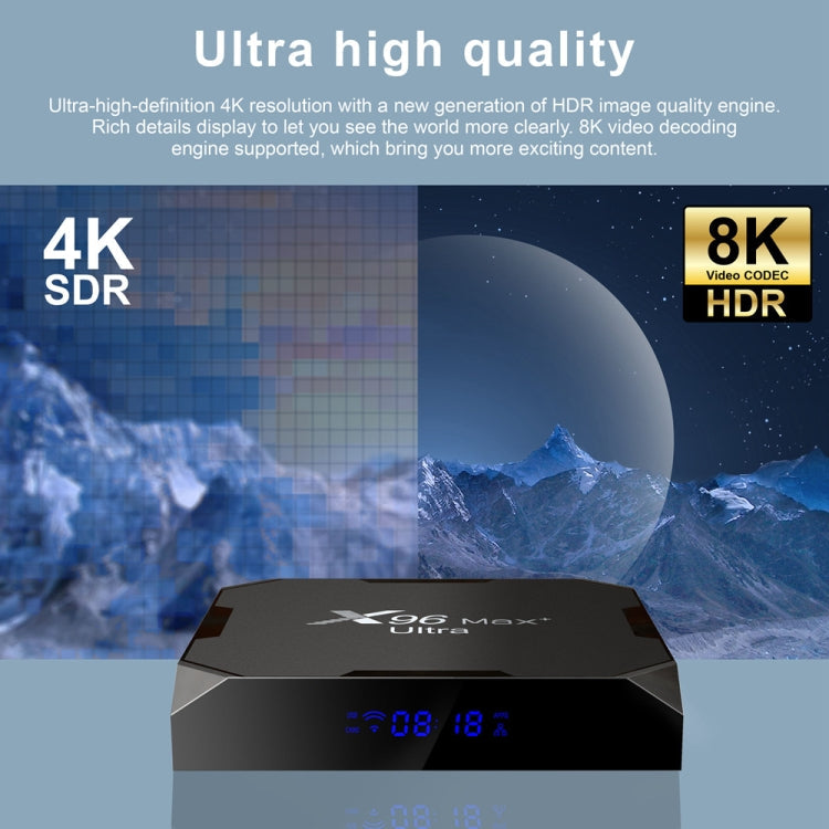 X96 Max+ Ultra Android 11 TV Box 4GB+64GB – Amlogic S905X4 8K EU Plug