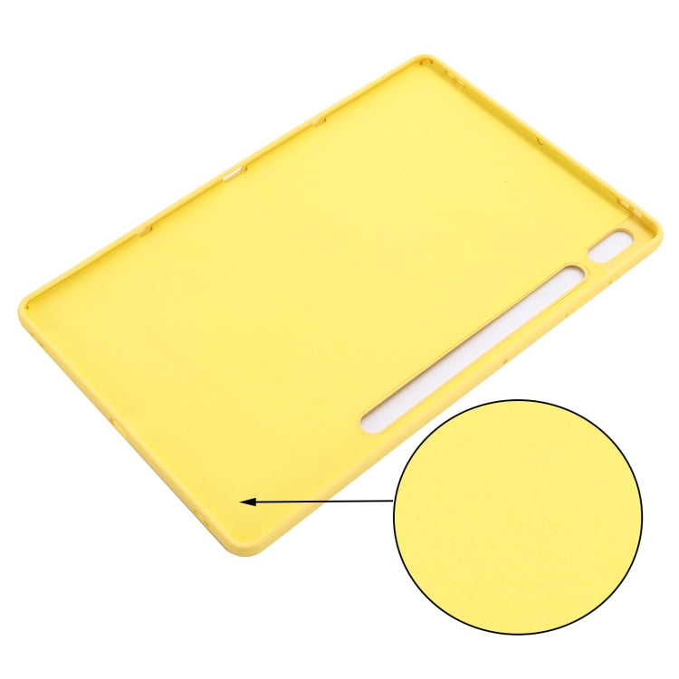 For Samsung Galaxy Tab S8+/Tab S7+/Tab S7 FE Pure Color Liquid Silicone Shockproof Full Coverage Tablet Case(Yellow)