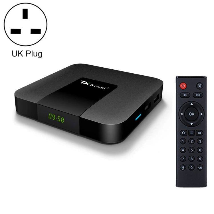 TX3 mini+  Android 11.0 Smart TV Box, Amlogic S905W2 Quad Core, Memory:2GB+16GB, 2.4GHz WiFi(UK Plug)