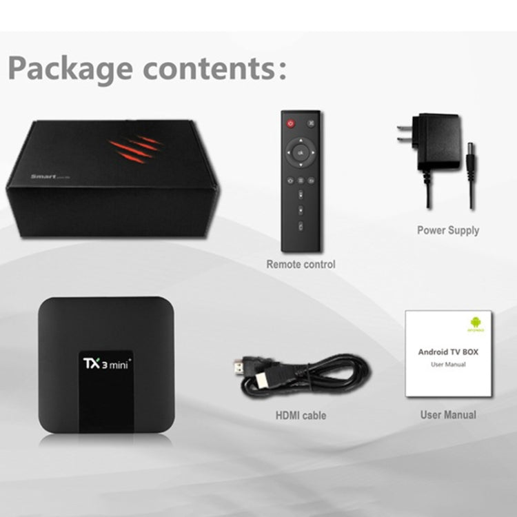 TX3 mini+  Android 11.0 Smart TV Box, Amlogic S905W2 Quad Core, Memory:2GB+16GB, 2.4GHz WiFi(UK Plug)