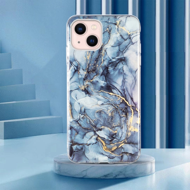 For iPhone 13 mini IMD Marble Pattern TPU Phone Case (Grey)