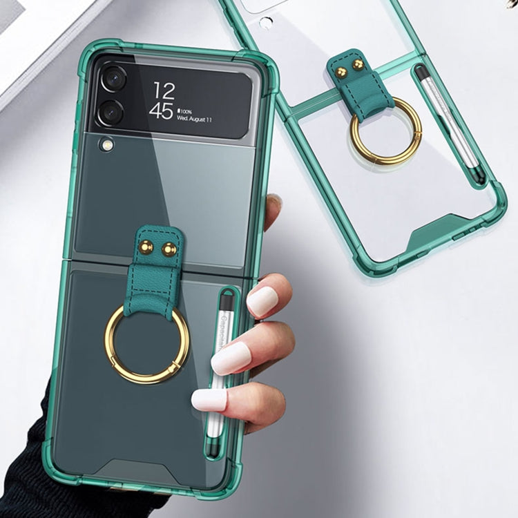 GKK Airbag Protective Phone Case with Ring & Pen, For Samsung Galaxy Z Flip4