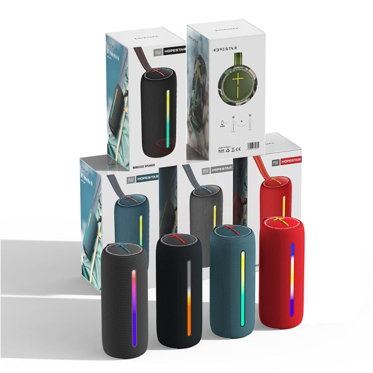 HOPESTAR P37 Outdoor Portable RGB Light Waterproof Wireless Bluetooth Speaker(Black)