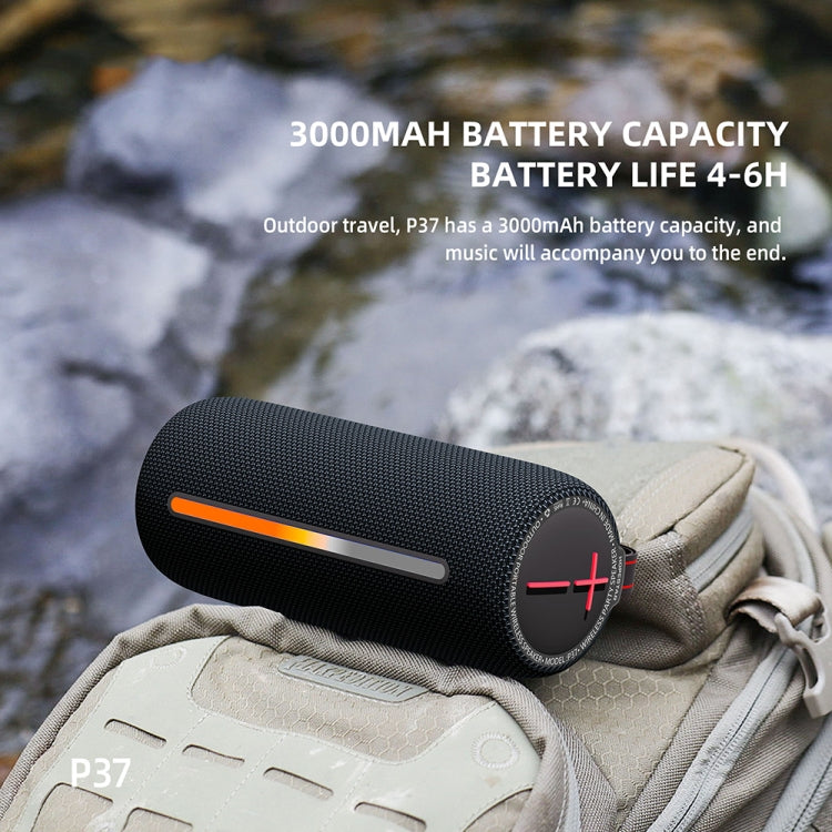HOPESTAR P37 Outdoor Portable RGB Light Waterproof Wireless Bluetooth Speaker(Black)