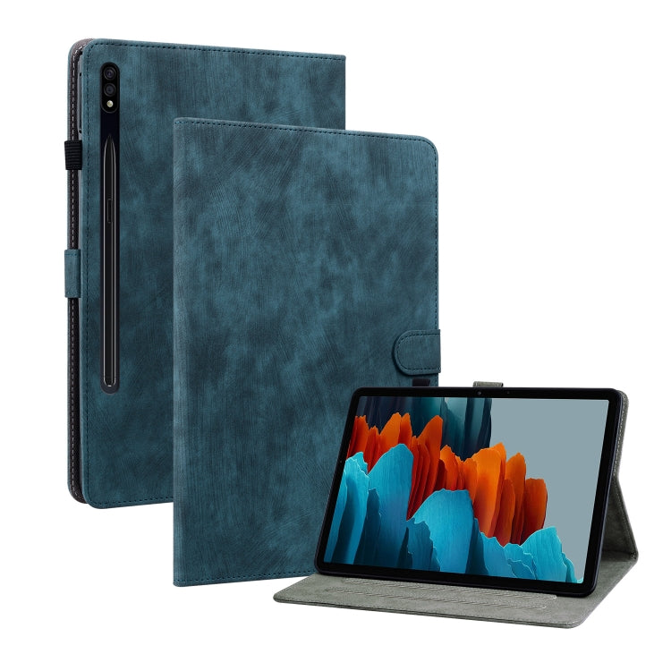 For Samsung Galaxy Tab S7? S8 Tiger Pattern Flip Leather Tablet Case(Dark Blue)