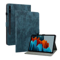 For Samsung Galaxy Tab S7? S8 Tiger Pattern Flip Leather Tablet Case(Dark Blue)