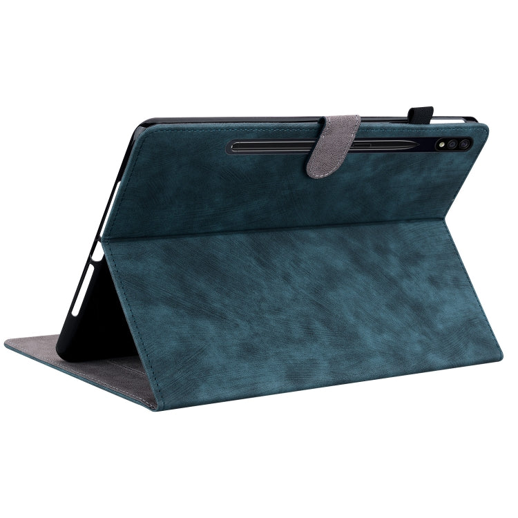 For Samsung Galaxy Tab S7? S8 Tiger Pattern Flip Leather Tablet Case(Dark Blue)